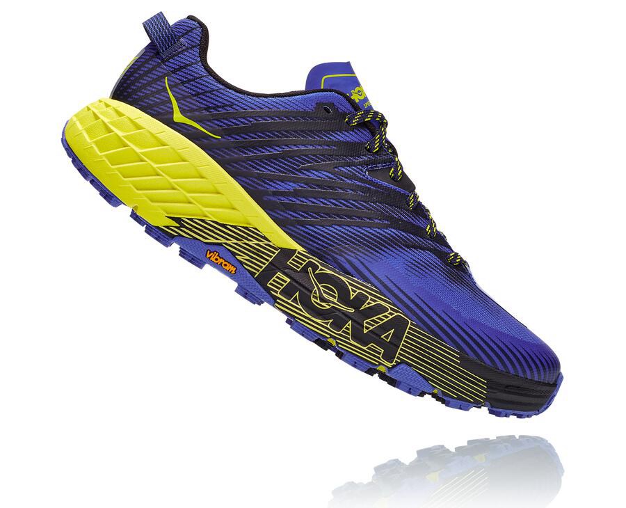 Zapatillas Trail Hoka One One Hombre - Speedgoat 4 - Azules/Verde - HLJ031486